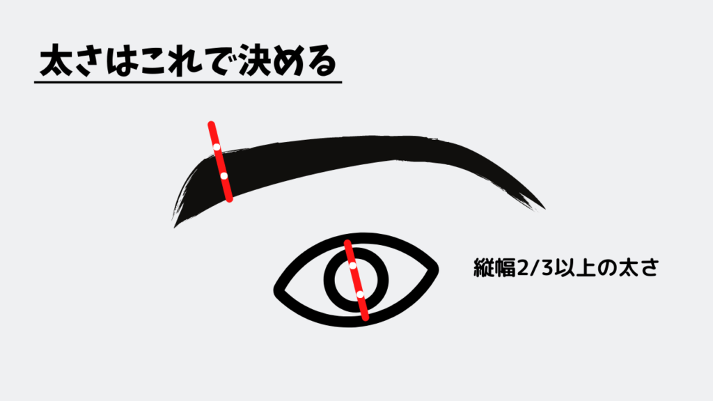 太さはこれで決める
縦幅2/3以上の太さ