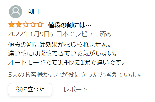 Amazonの星2のレビュー