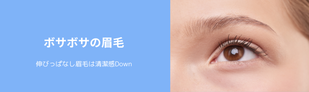 ボサボサ眉毛
伸びっぱなし眉毛は清潔感Down